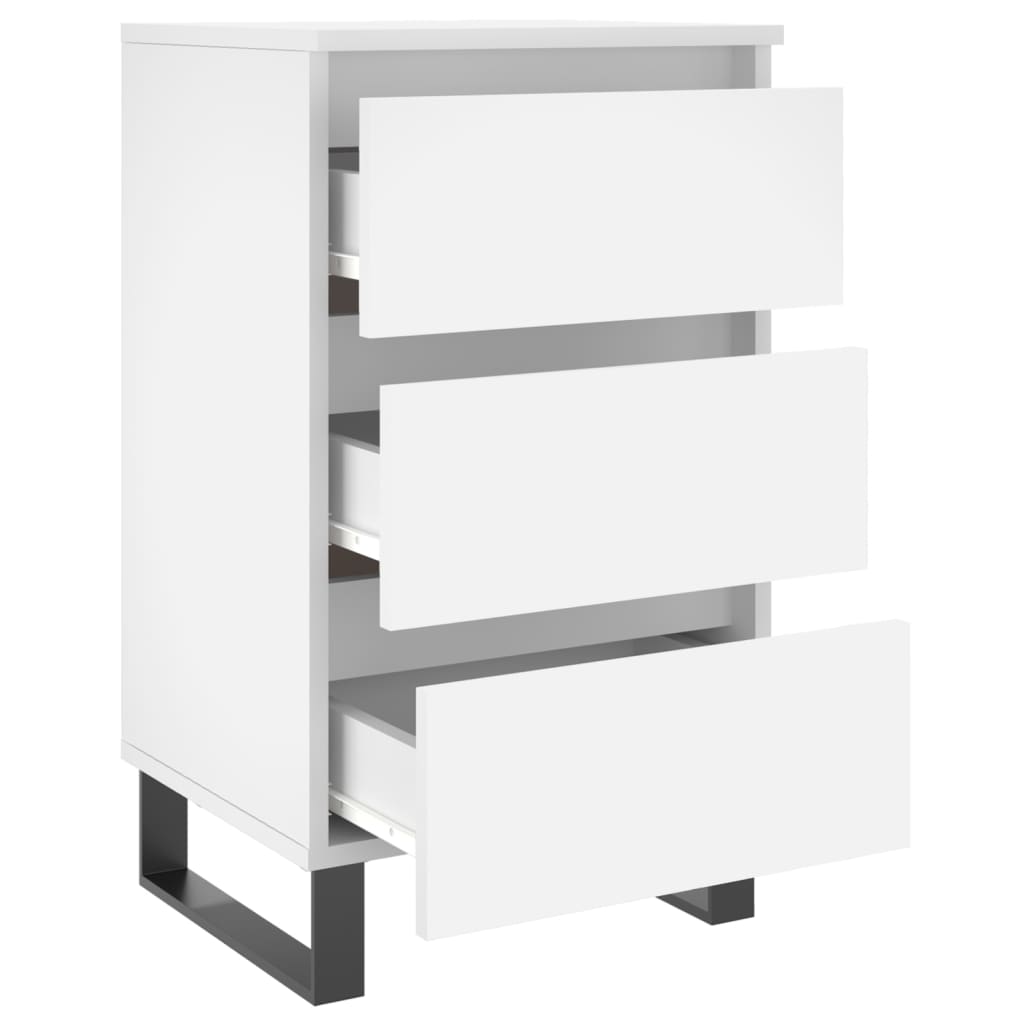 Nattbord 2 stk hvit 40x35x69 cm konstruert tre