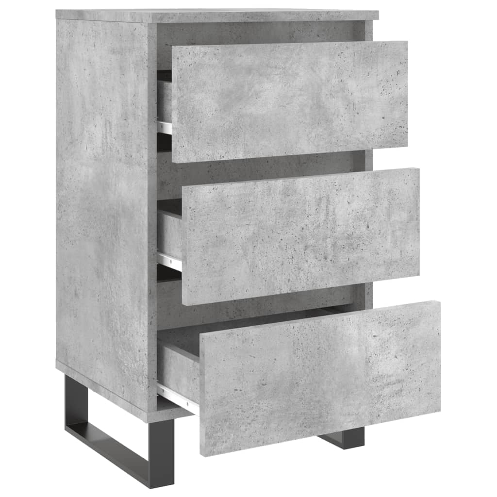 Nattbord 2 stk betonggrå 40x35x69 cm konstruert tre