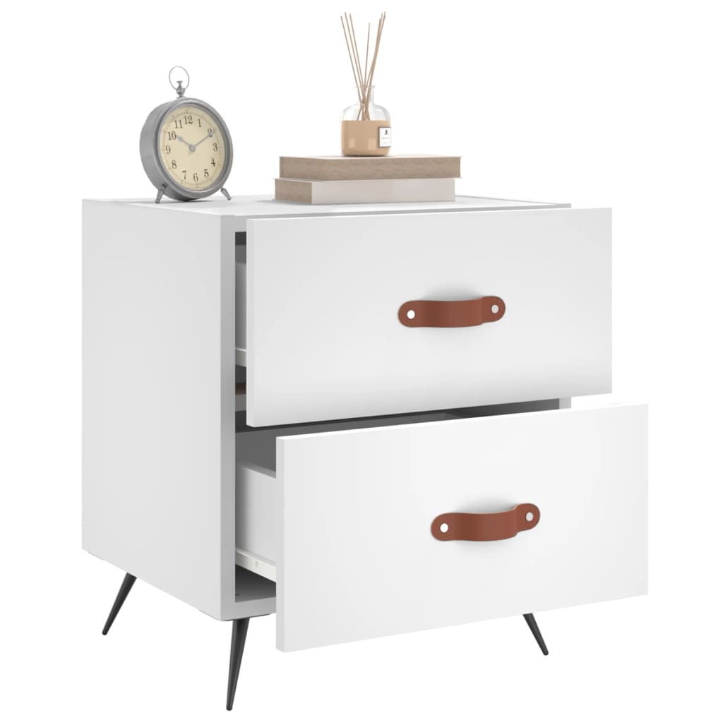 Nattbord 2 stk hvit 40x35x47,5 cm konstruert tre