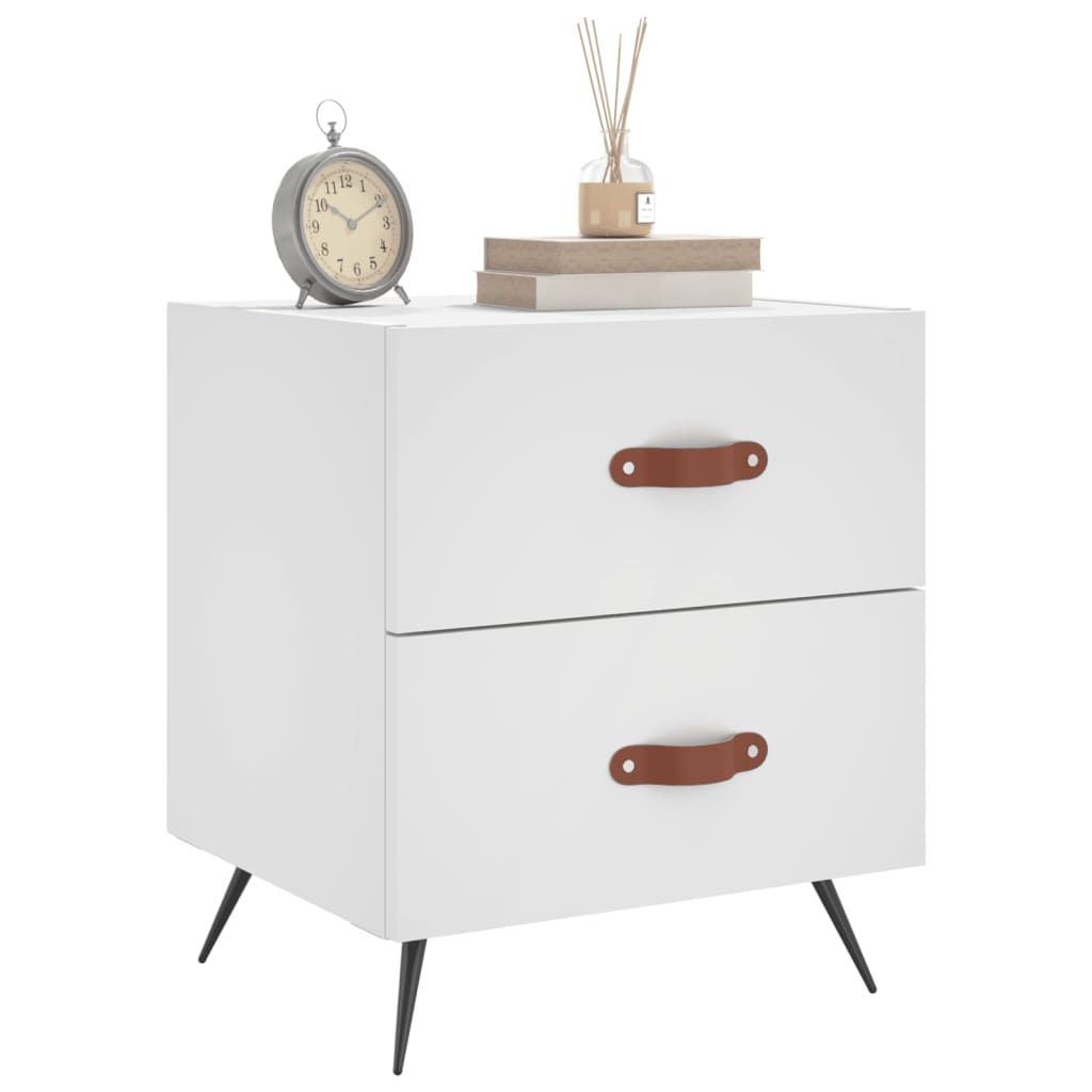 Nattbord 2 stk hvit 40x35x47,5 cm konstruert tre