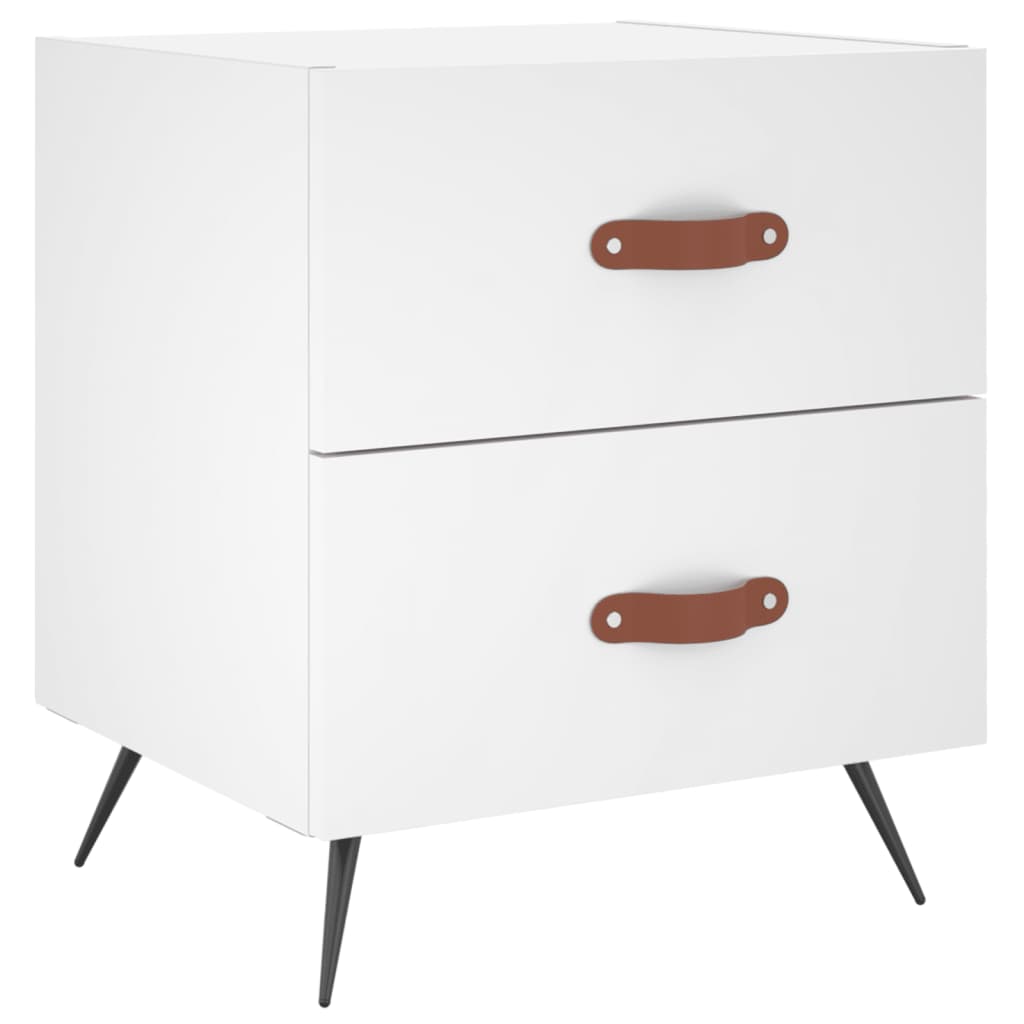 Nattbord 2 stk hvit 40x35x47,5 cm konstruert tre