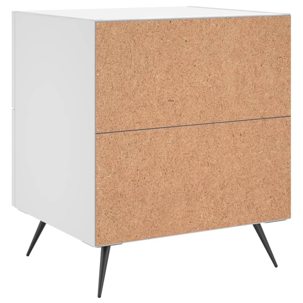 Nattbord 2 stk hvit 40x35x47,5 cm konstruert tre
