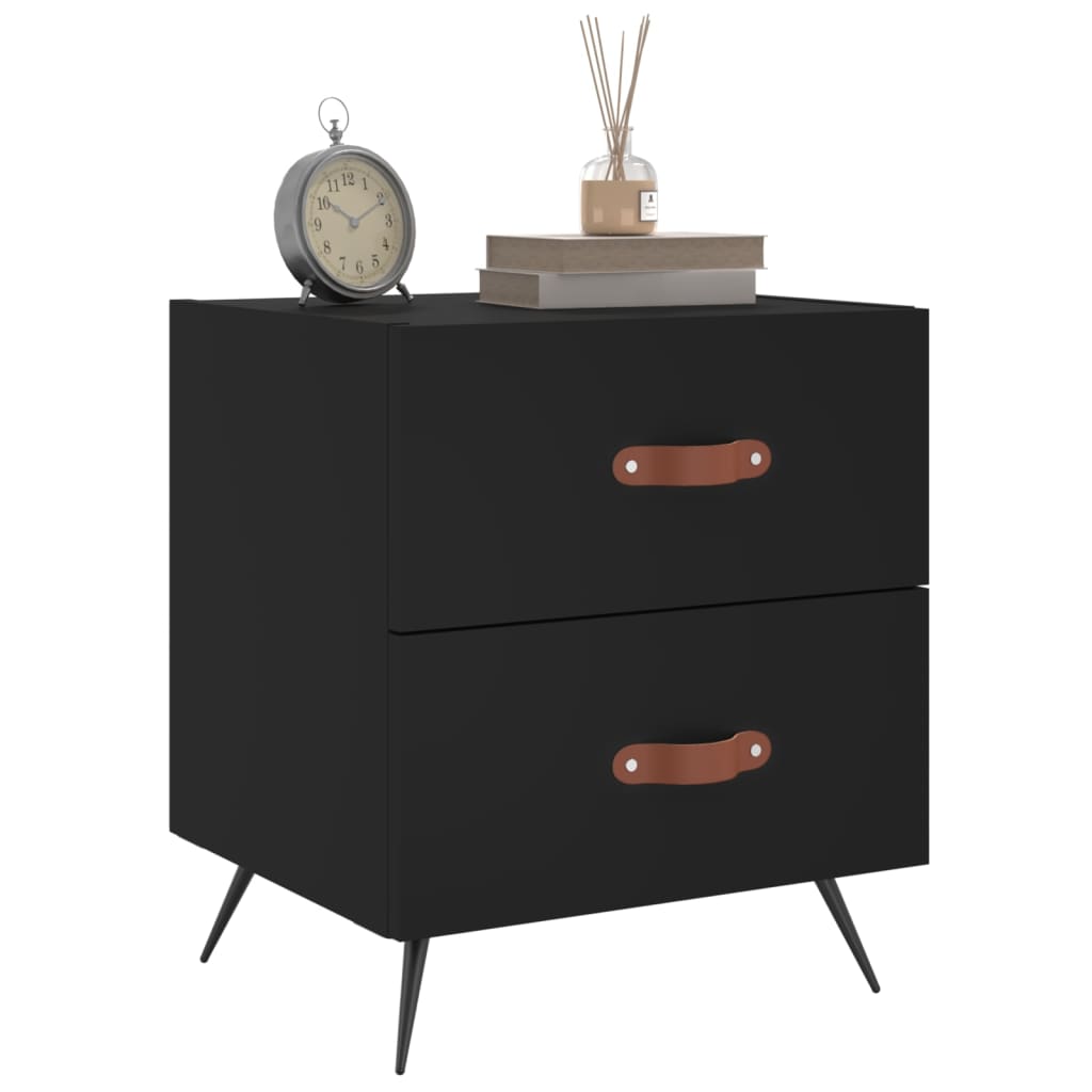 Nattbord 2 stk svart 40x35x47,5 cm konstruert tre