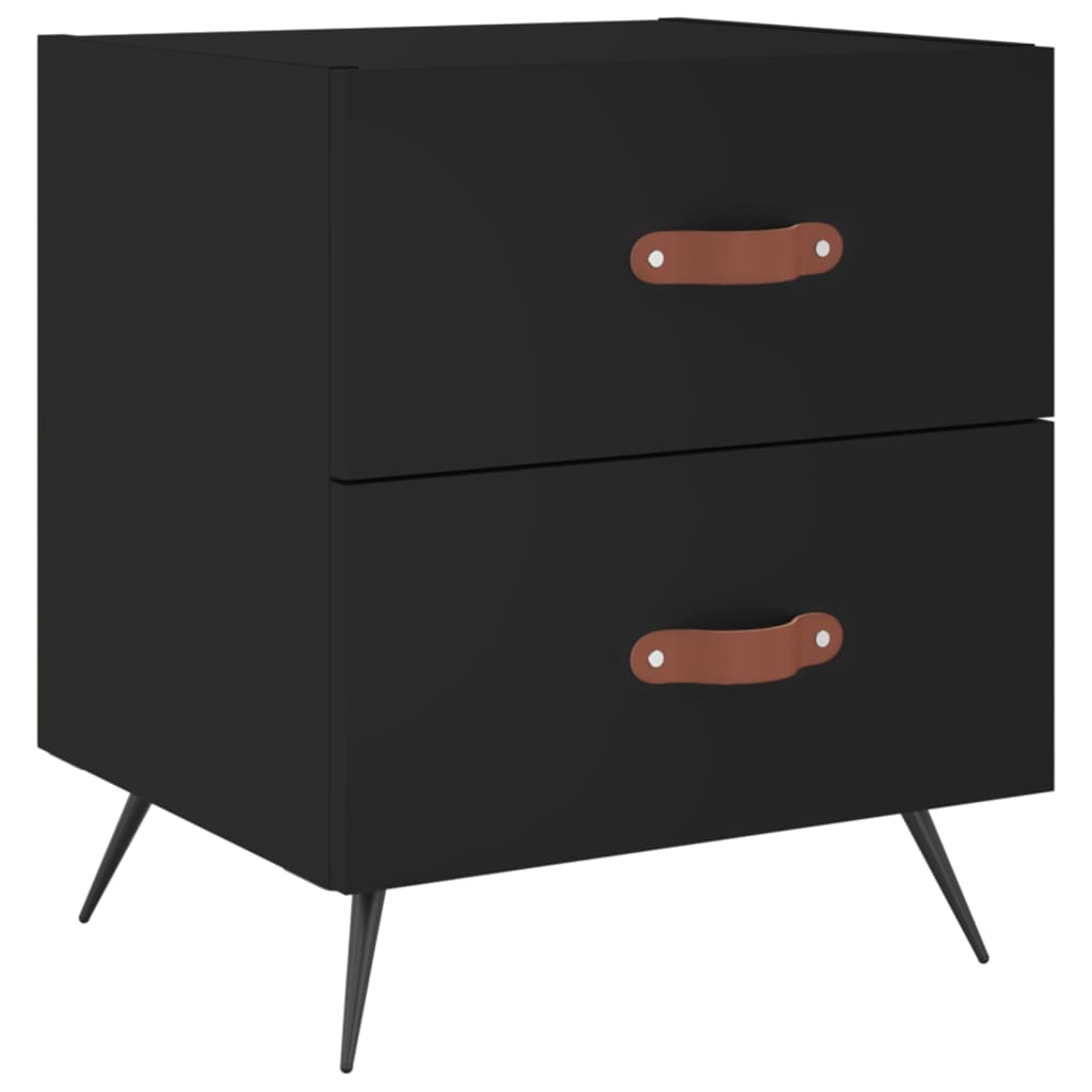 Nattbord 2 stk svart 40x35x47,5 cm konstruert tre