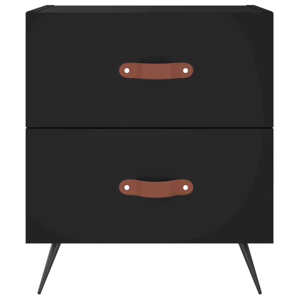 Nattbord 2 stk svart 40x35x47,5 cm konstruert tre