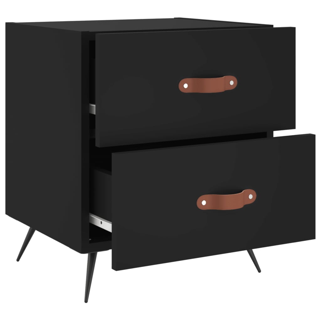 Nattbord 2 stk svart 40x35x47,5 cm konstruert tre