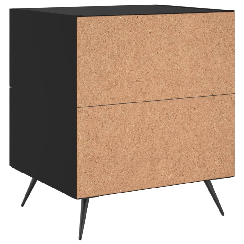 Nattbord 2 stk svart 40x35x47,5 cm konstruert tre