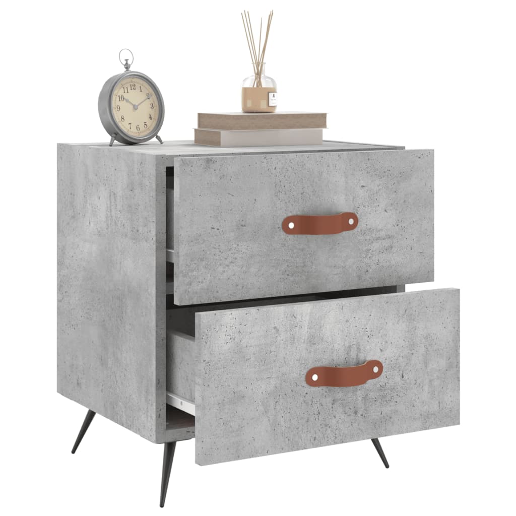 Nattbord 2 stk betonggrå 40x35x47,5 cm konstruert tre