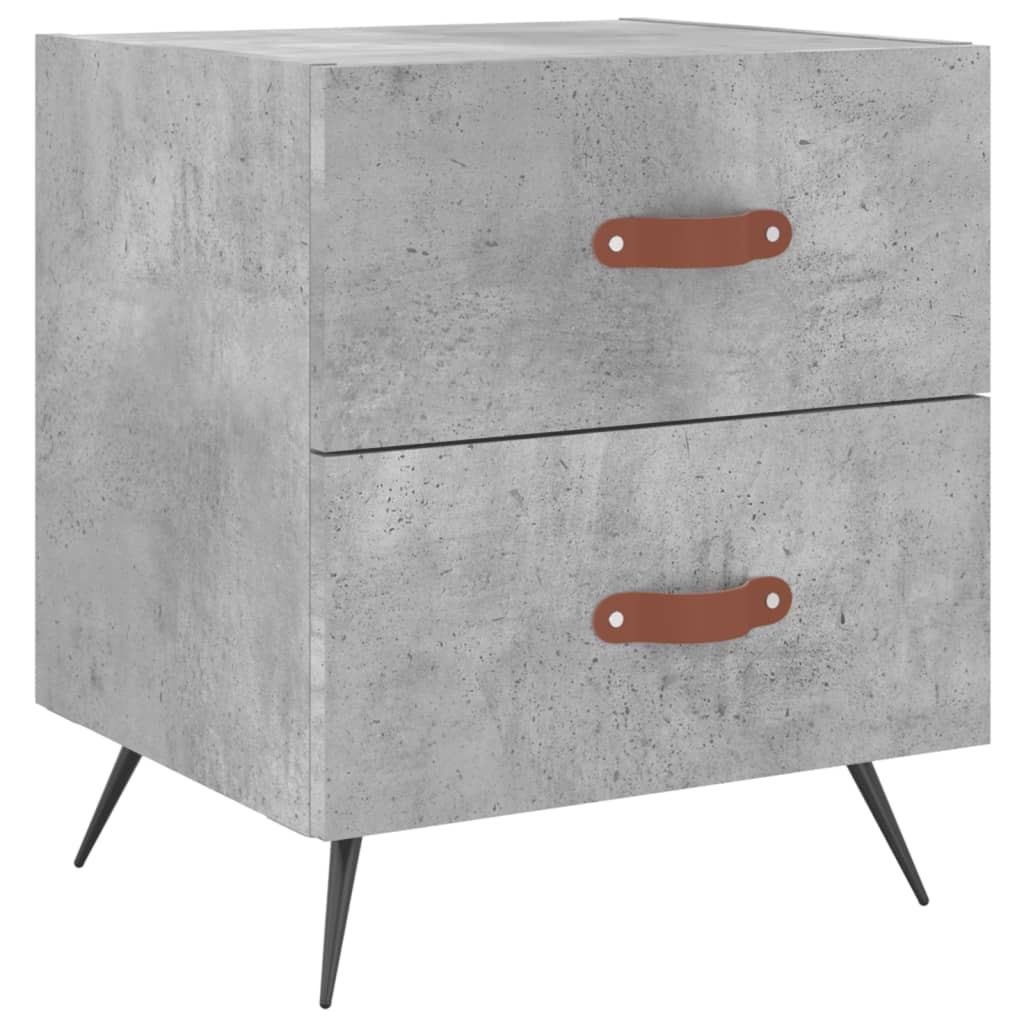 Nattbord 2 stk betonggrå 40x35x47,5 cm konstruert tre