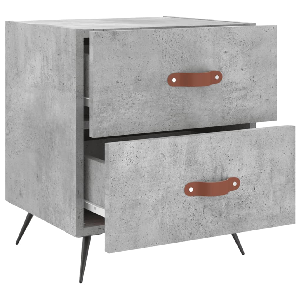 Nattbord 2 stk betonggrå 40x35x47,5 cm konstruert tre