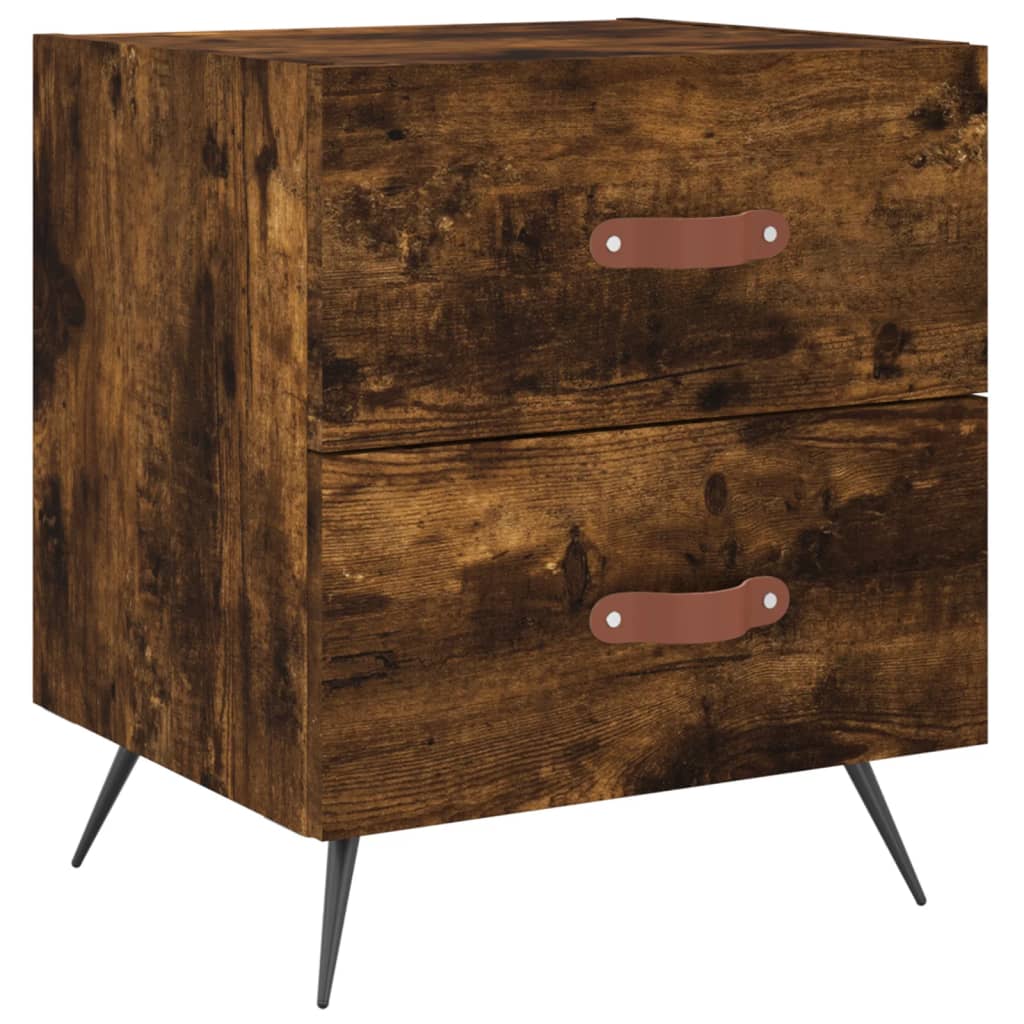 Nattbord 2 stk røkt eik 40x35x47,5 cm konstruert tre