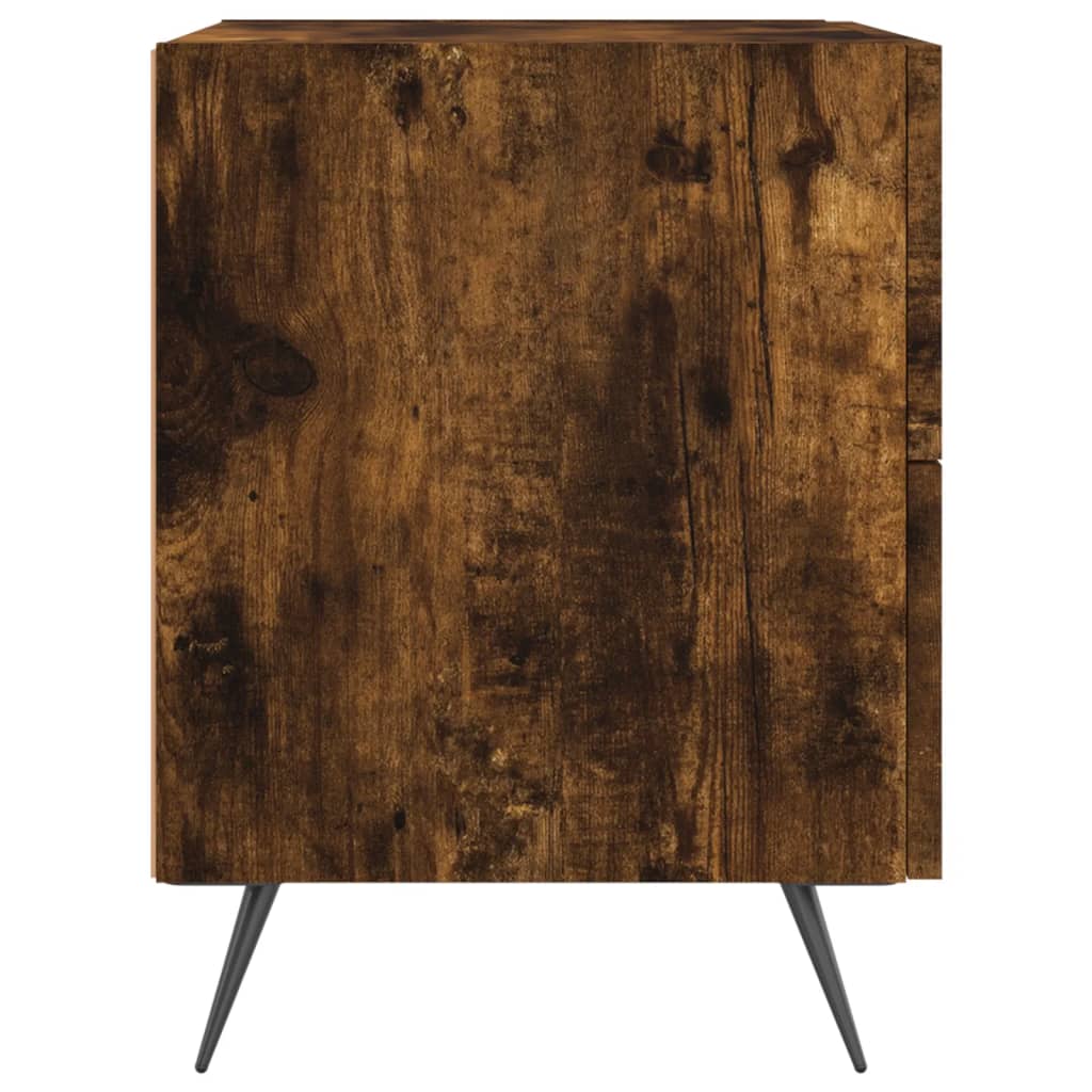 Nattbord 2 stk røkt eik 40x35x47,5 cm konstruert tre