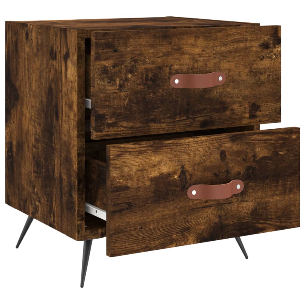 Nattbord 2 stk røkt eik 40x35x47,5 cm konstruert tre