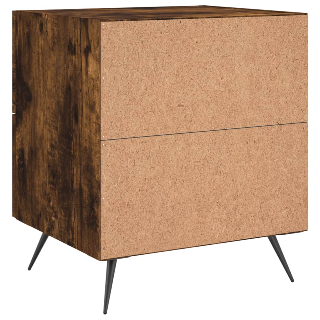 Nattbord 2 stk røkt eik 40x35x47,5 cm konstruert tre