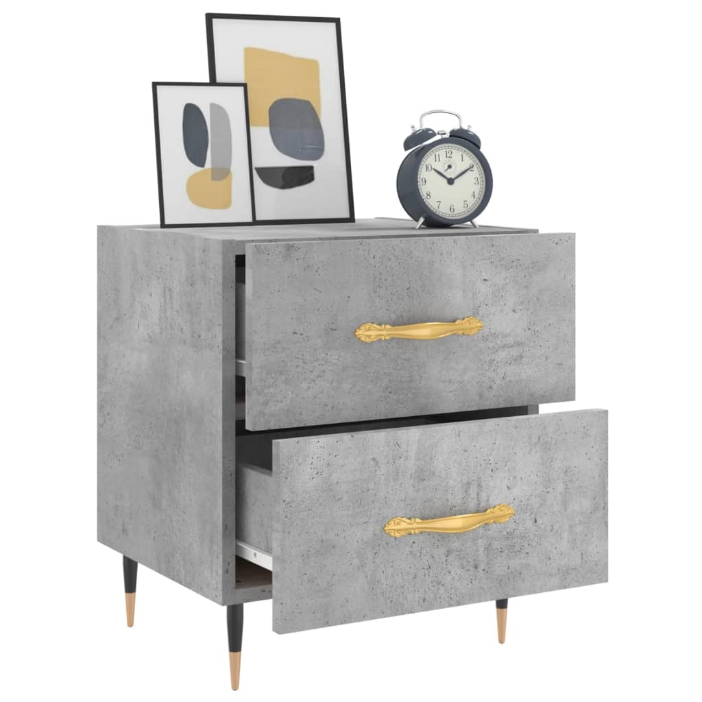 Nattbord 2 stk betonggrå 40x35x47,5 cm konstruert tre