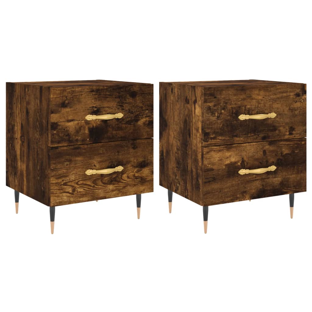 Nattbord 2 stk røkt eik 40x35x47,5 cm konstruert tre