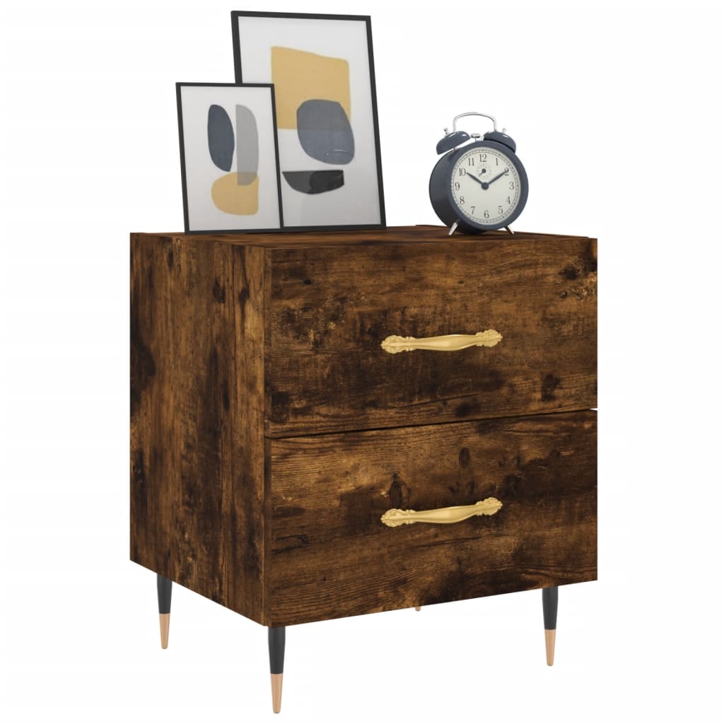 Nattbord 2 stk røkt eik 40x35x47,5 cm konstruert tre