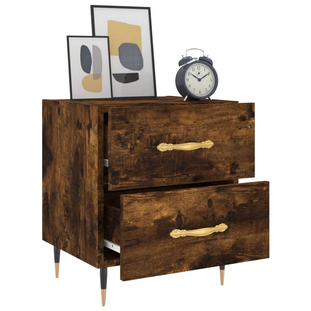 Nattbord 2 stk røkt eik 40x35x47,5 cm konstruert tre