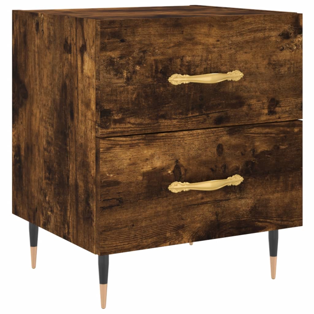 Nattbord 2 stk røkt eik 40x35x47,5 cm konstruert tre