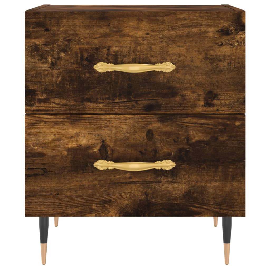 Nattbord 2 stk røkt eik 40x35x47,5 cm konstruert tre