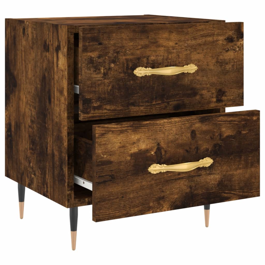 Nattbord 2 stk røkt eik 40x35x47,5 cm konstruert tre