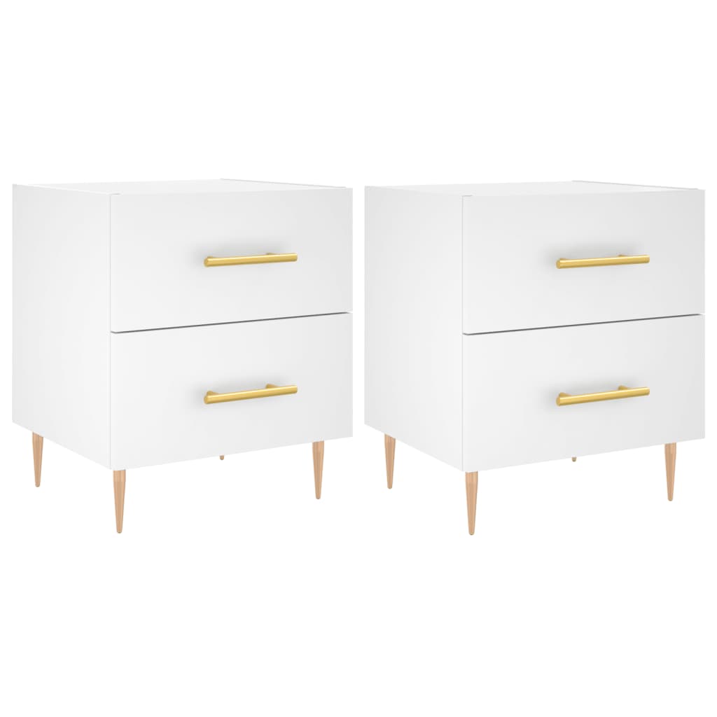 Nattbord 2 stk hvit 40x35x47,5 cm konstruert tre