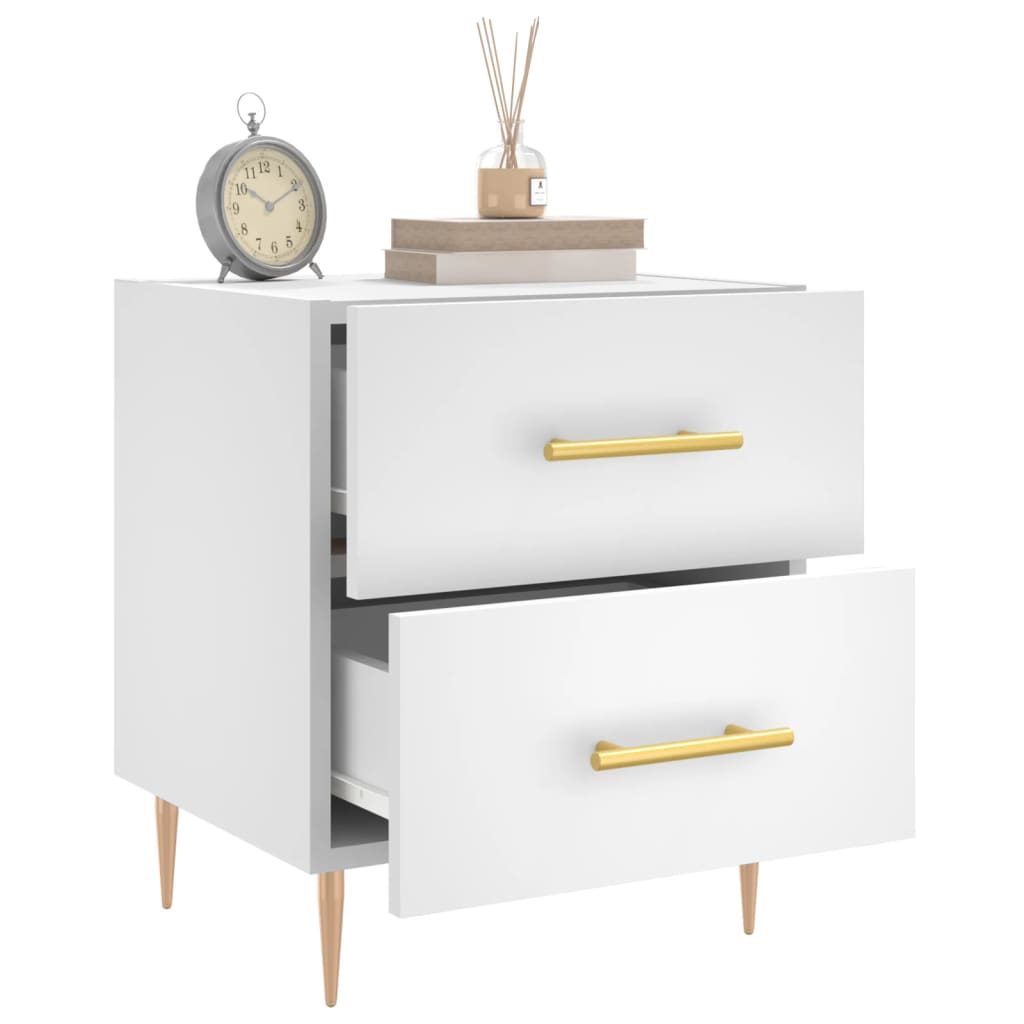 Nattbord 2 stk hvit 40x35x47,5 cm konstruert tre