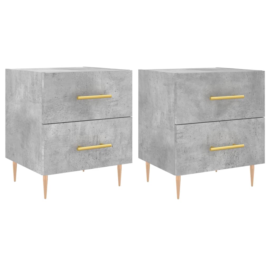 Nattbord 2 stk betonggrå 40x35x47,5 cm konstruert tre