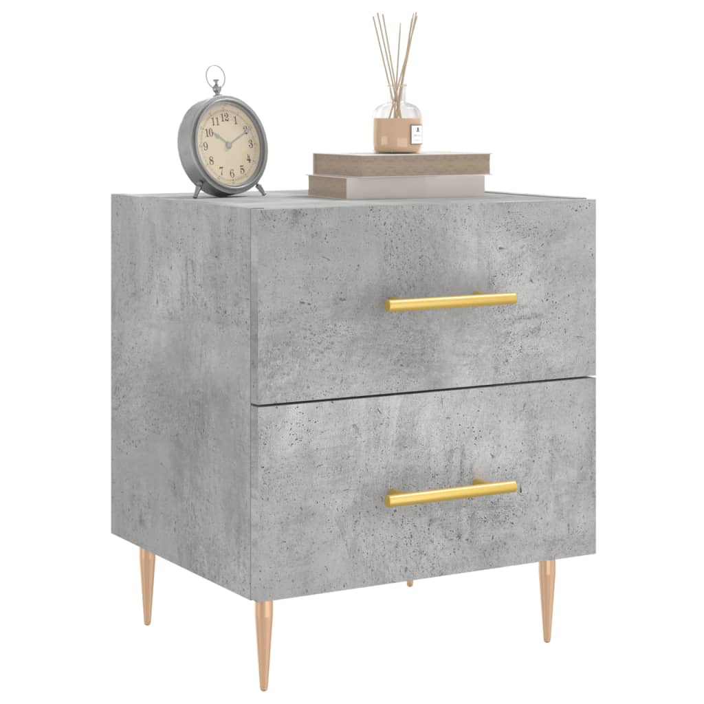 Nattbord 2 stk betonggrå 40x35x47,5 cm konstruert tre