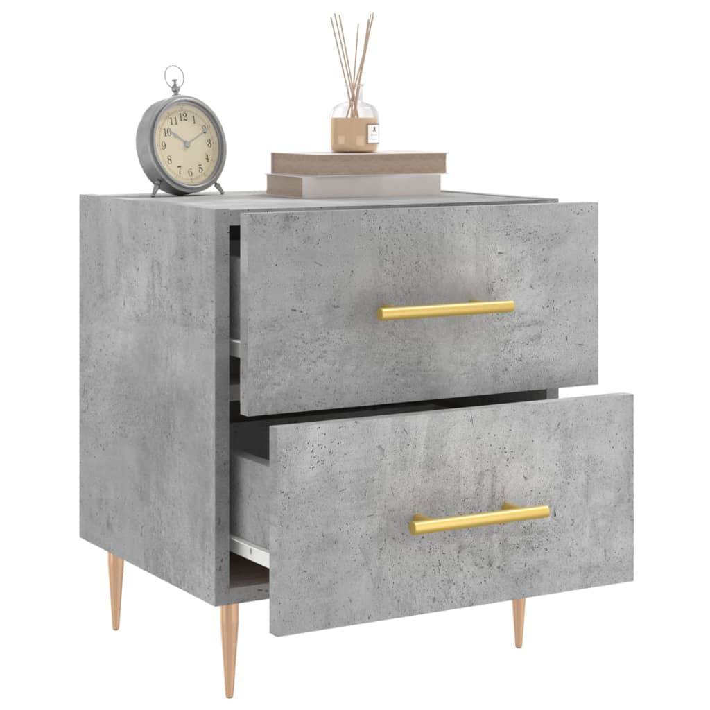 Nattbord 2 stk betonggrå 40x35x47,5 cm konstruert tre