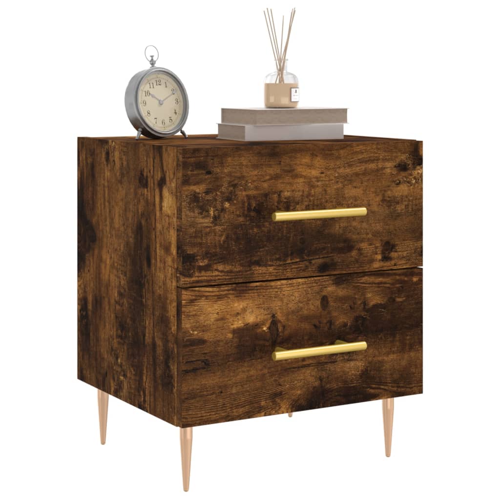 Nattbord 2 stk røkt eik 40x35x47,5 cm konstruert tre