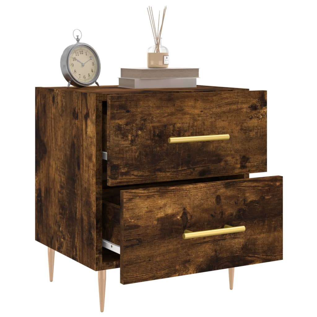 Nattbord 2 stk røkt eik 40x35x47,5 cm konstruert tre