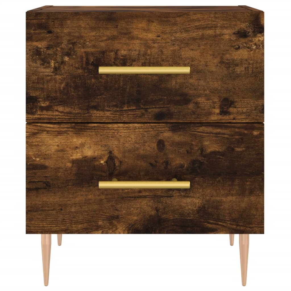 Nattbord 2 stk røkt eik 40x35x47,5 cm konstruert tre