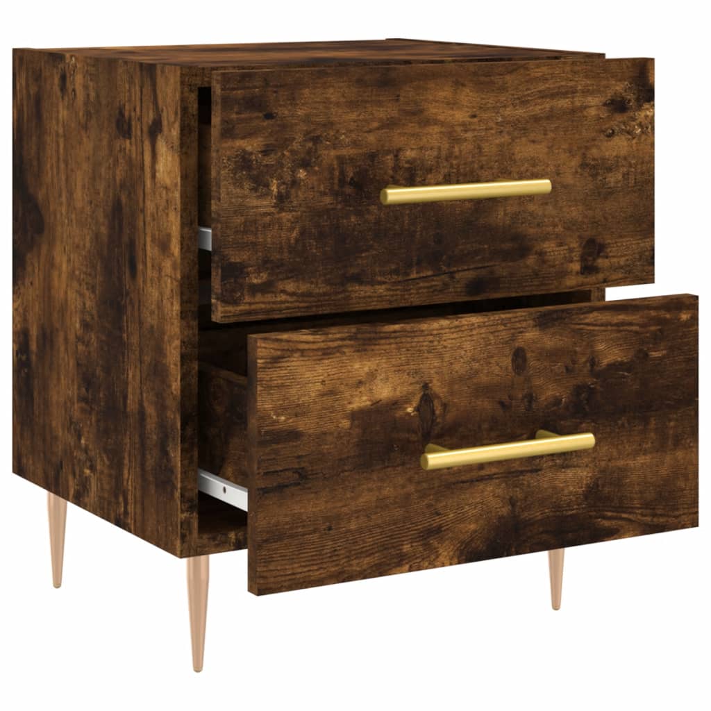 Nattbord 2 stk røkt eik 40x35x47,5 cm konstruert tre