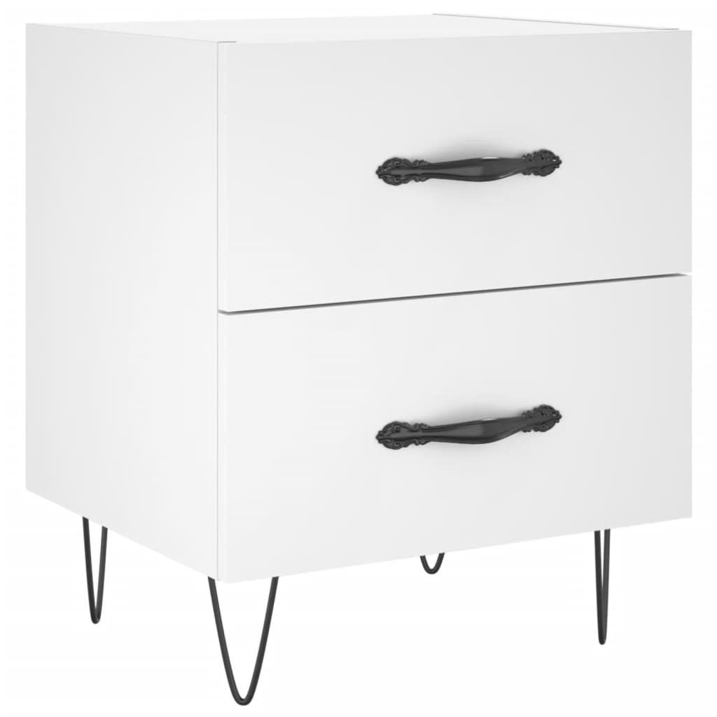 Nattbord 2 stk hvit 40x35x47,5 cm konstruert tre