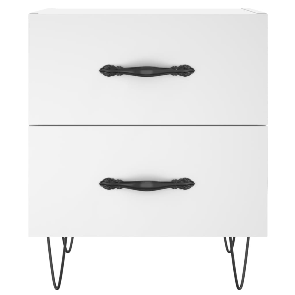 Nattbord 2 stk hvit 40x35x47,5 cm konstruert tre
