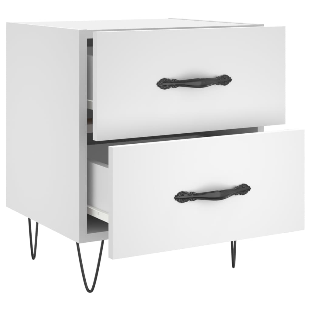 Nattbord 2 stk hvit 40x35x47,5 cm konstruert tre