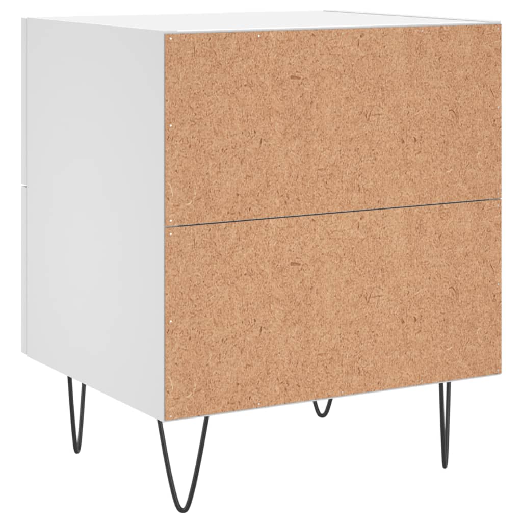 Nattbord 2 stk hvit 40x35x47,5 cm konstruert tre