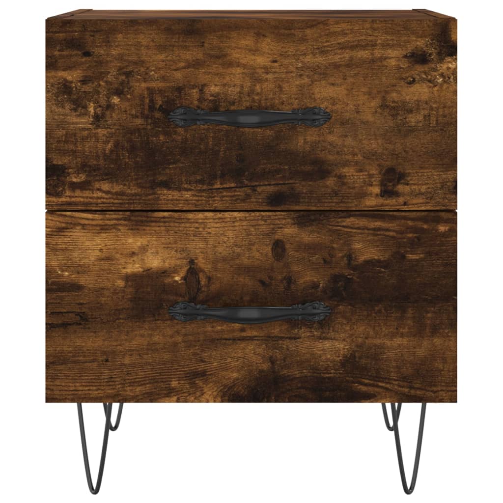 Nattbord 2 stk røkt eik 40x35x47,5 cm konstruert tre