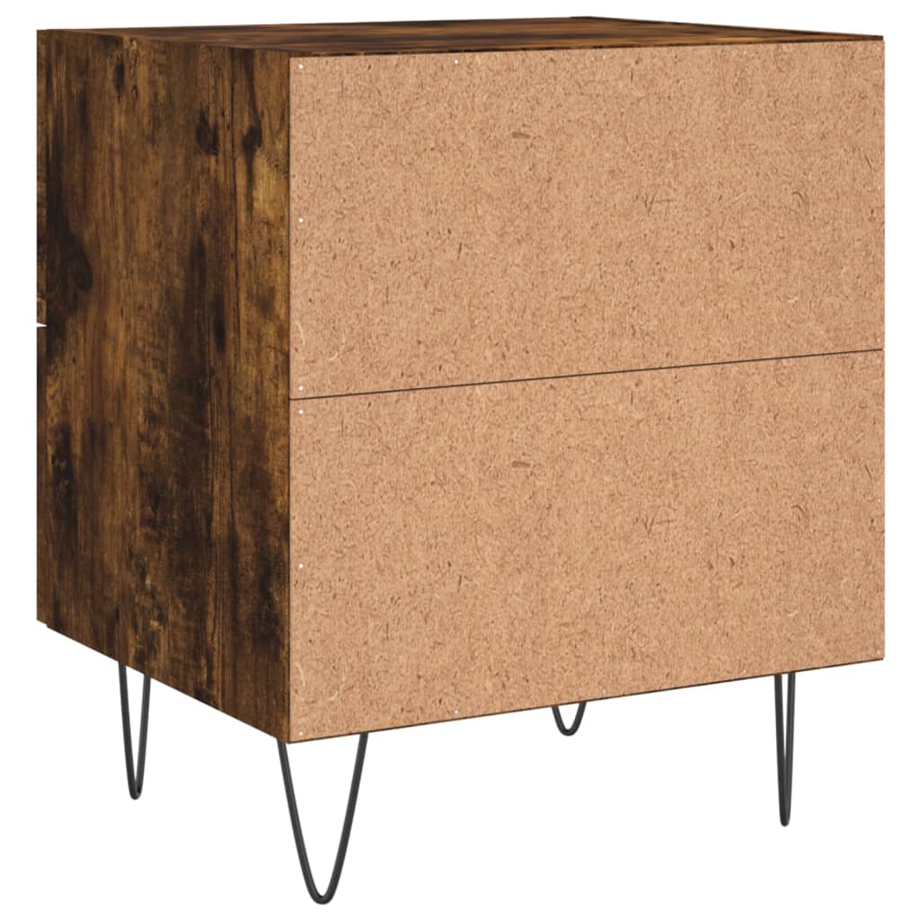 Nattbord 2 stk røkt eik 40x35x47,5 cm konstruert tre