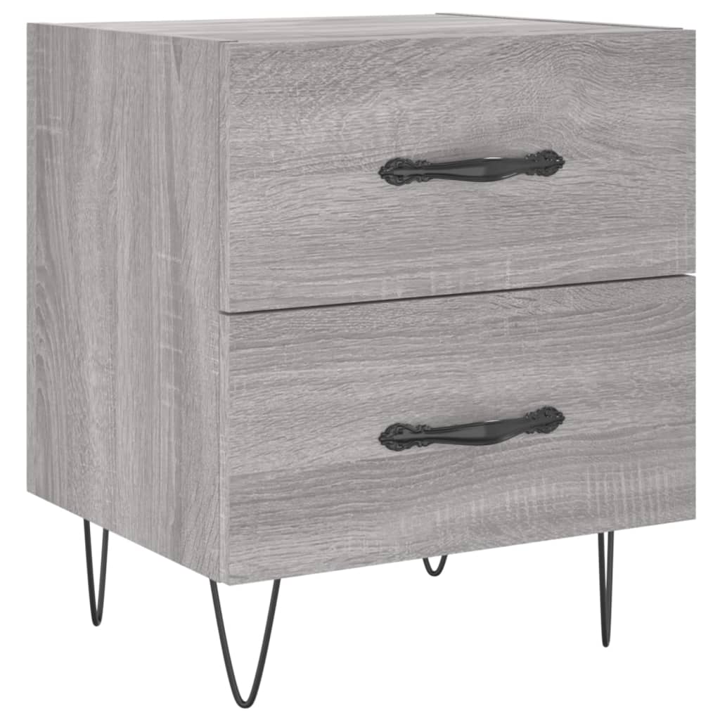 Nattbord 2 stk grå sonoma 40x35x47,5 cm konstruert tre