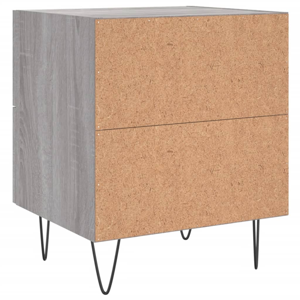Nattbord 2 stk grå sonoma 40x35x47,5 cm konstruert tre