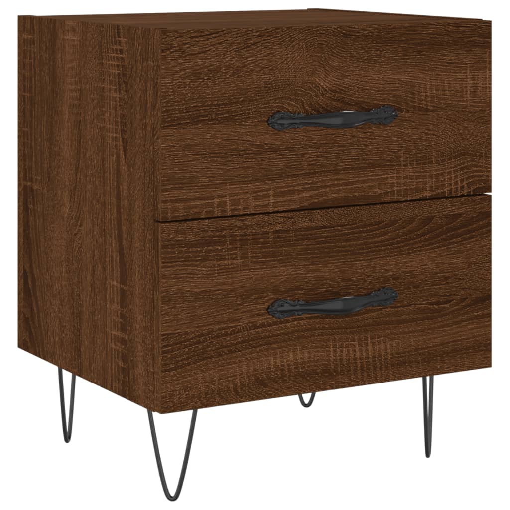 Nattbord 2 stk brun eik 40x35x47,5 cm konstruert tre
