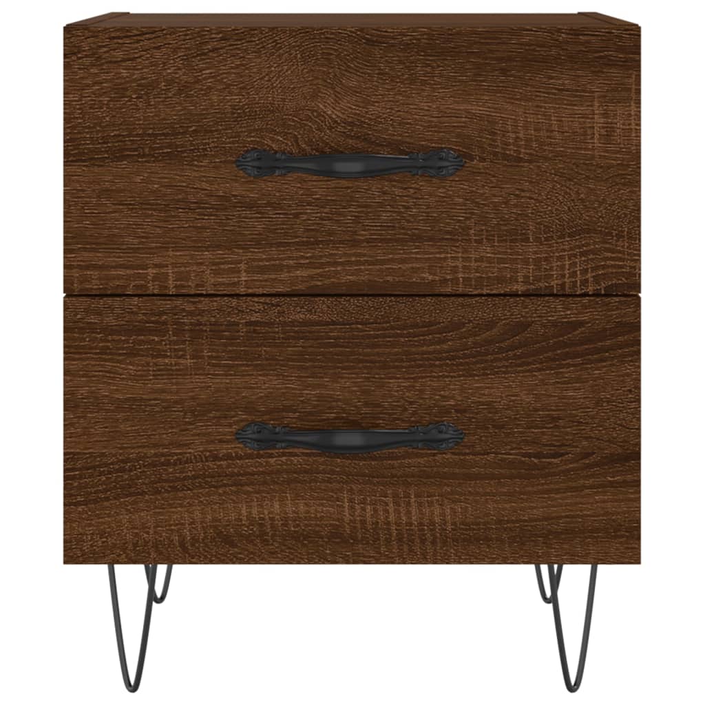 Nattbord 2 stk brun eik 40x35x47,5 cm konstruert tre