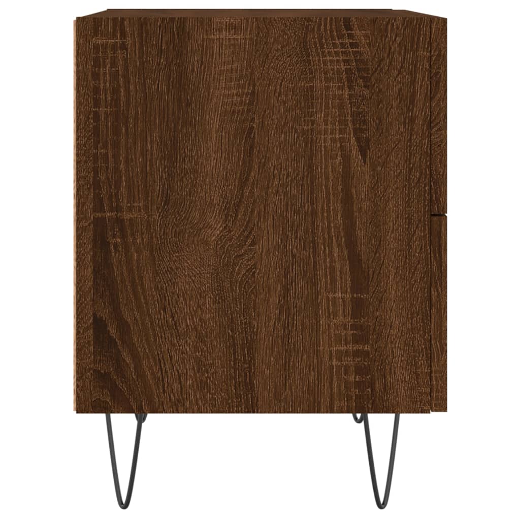 Nattbord 2 stk brun eik 40x35x47,5 cm konstruert tre