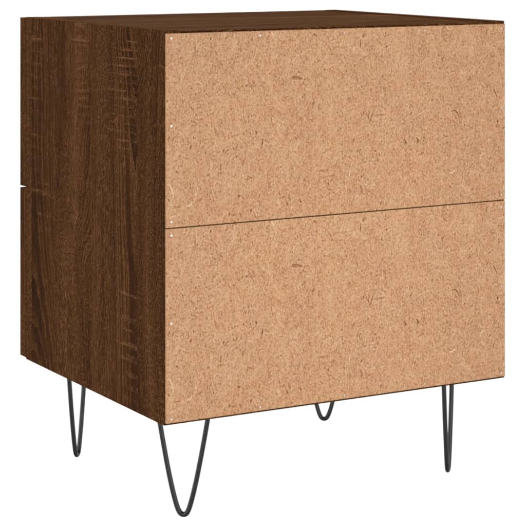 Nattbord 2 stk brun eik 40x35x47,5 cm konstruert tre