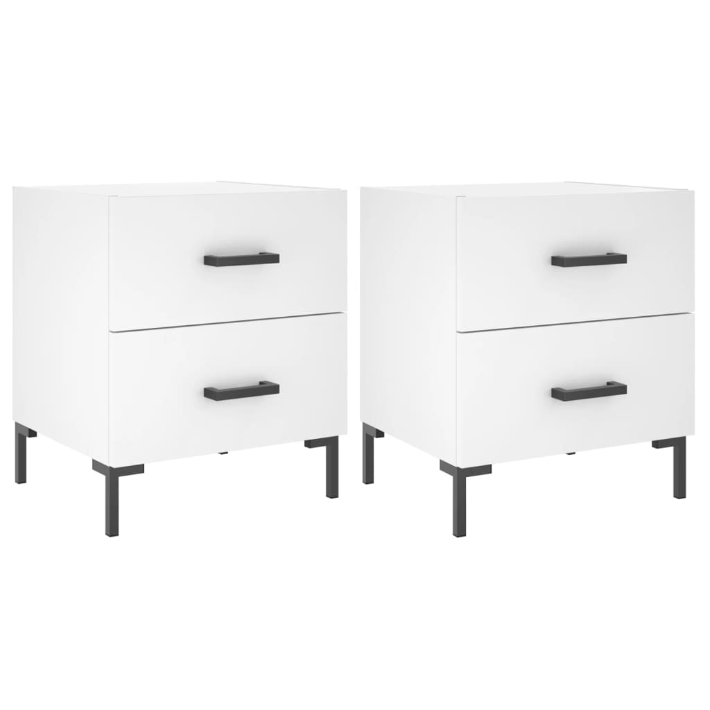 Nattbord 2 stk hvit 40x35x47,5 cm konstruert tre