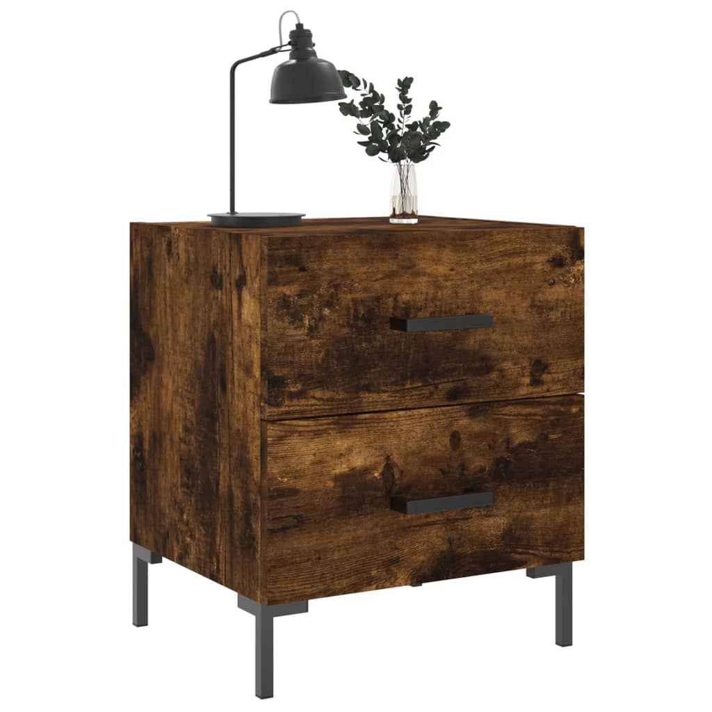 Nattbord 2 stk røkt eik 40x35x47,5 cm konstruert tre