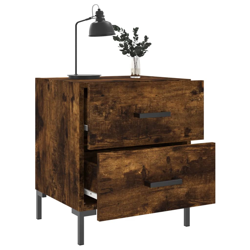 Nattbord 2 stk røkt eik 40x35x47,5 cm konstruert tre