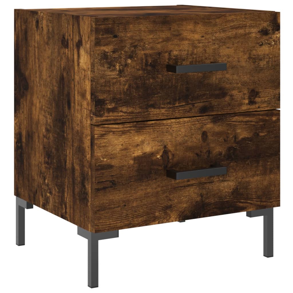 Nattbord 2 stk røkt eik 40x35x47,5 cm konstruert tre